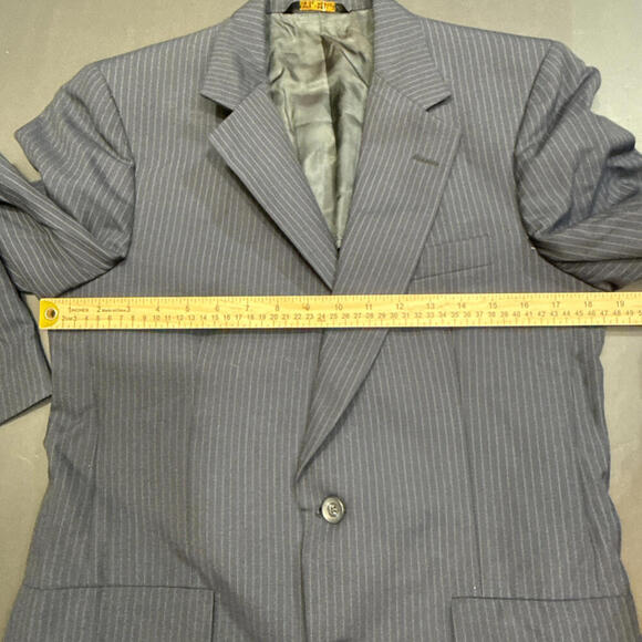 Doncaster Blazer Mens Blue VINTAGE Pinstripe Suit Jacket Sport Coat EUC - Picture 11 of 15